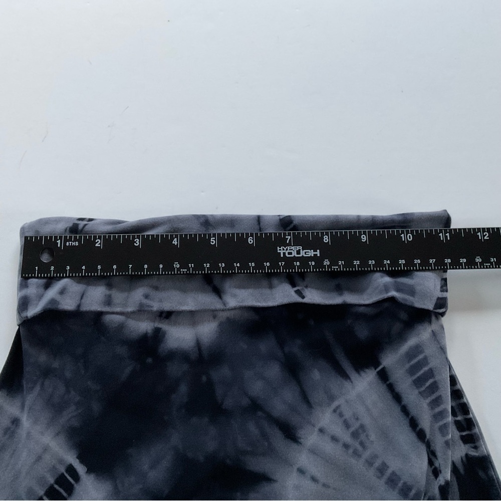 Tye Dye Maxi Skirt Sz S Black Gray Fold Over Boho Hippie Indie Sleaze Vacation - Picture 5 of 6